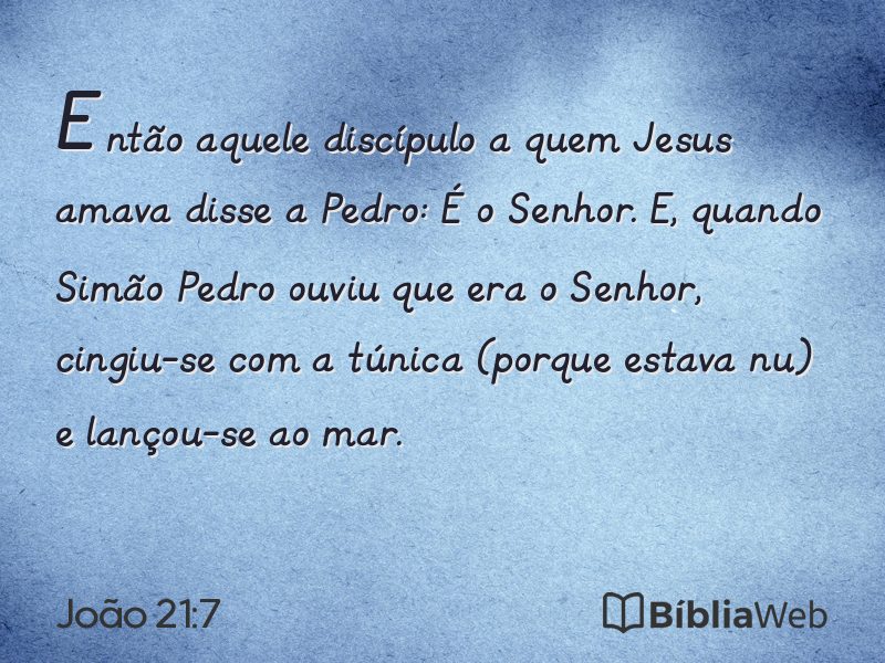 João 21:7 em imagem para compartilhar