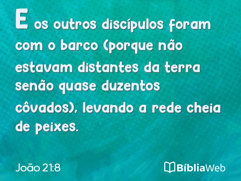 João 21:8 em imagem para compartilhar