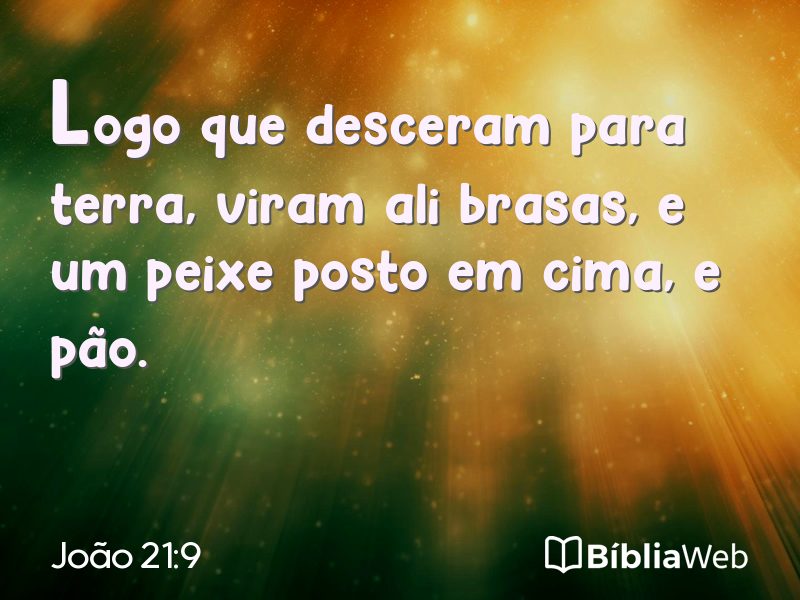 João 21:9 em imagem para compartilhar