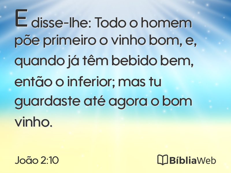 João 2:10 em imagem para compartilhar