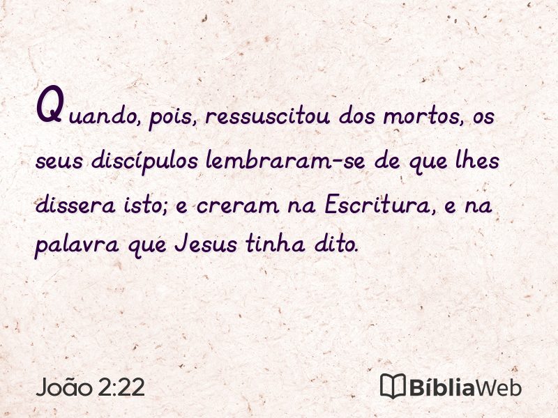 João 2:22 em imagem para compartilhar