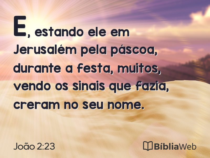 João 2:23 em imagem para compartilhar
