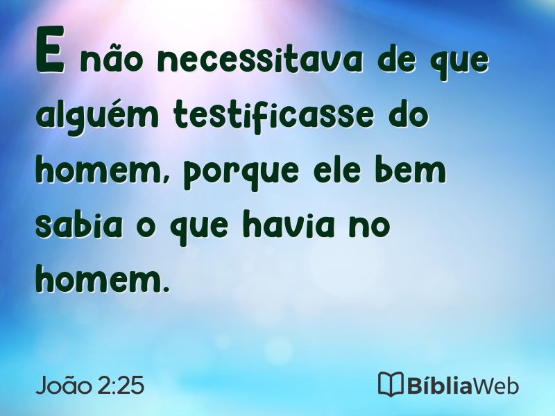 João 2:25 em imagem para compartilhar