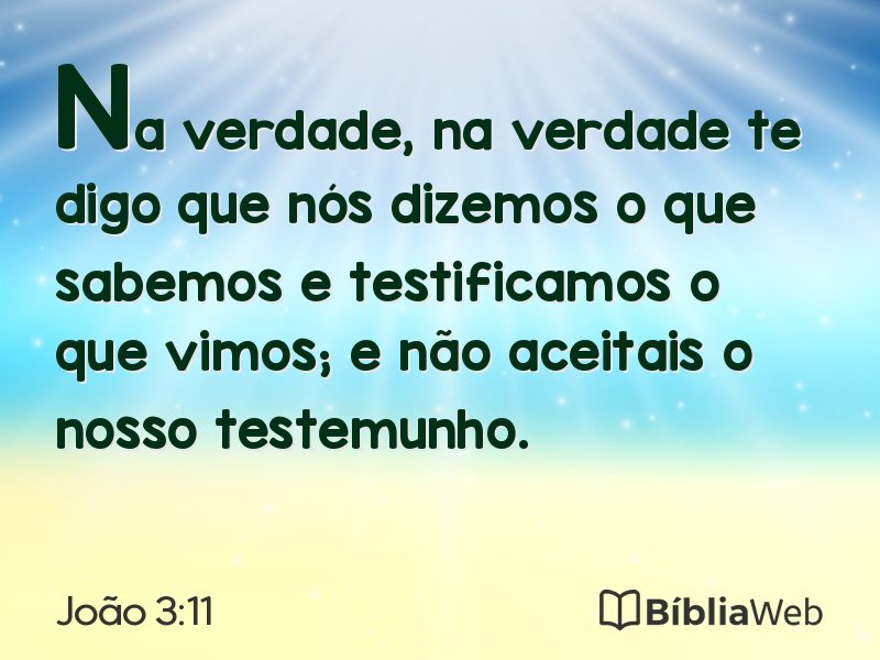 João 3:11 em imagem para compartilhar