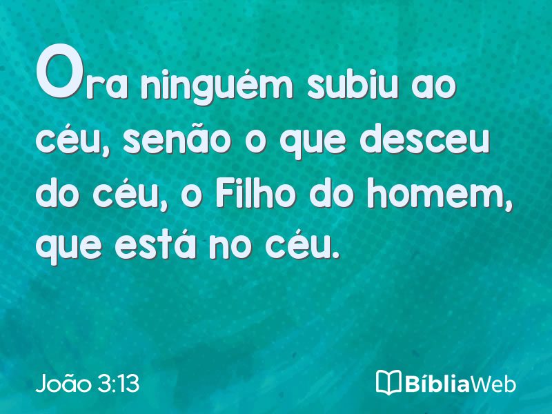João 3:13 em imagem para compartilhar