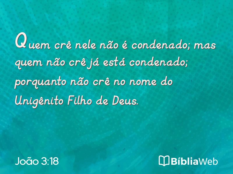 João 3:18 em imagem para compartilhar