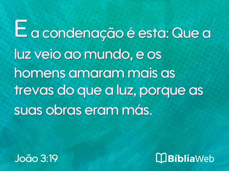 João 3:19 em imagem para compartilhar