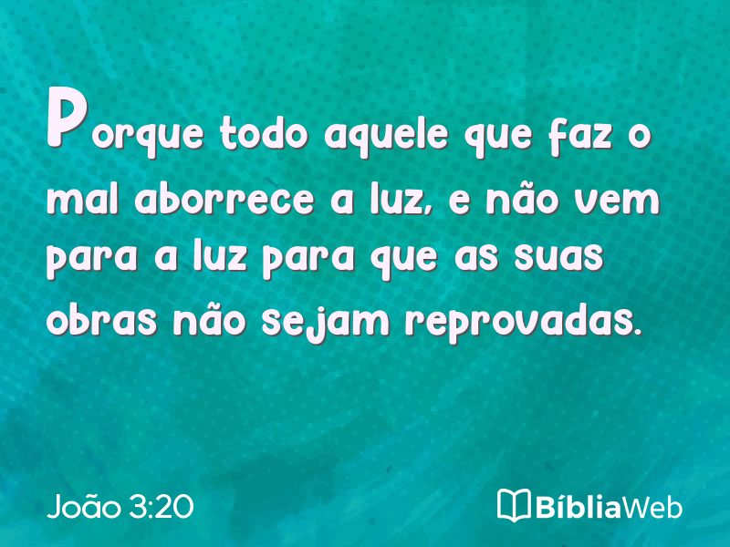 João 3:20 em imagem para compartilhar
