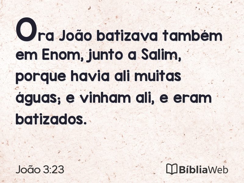 João 3:23 em imagem para compartilhar