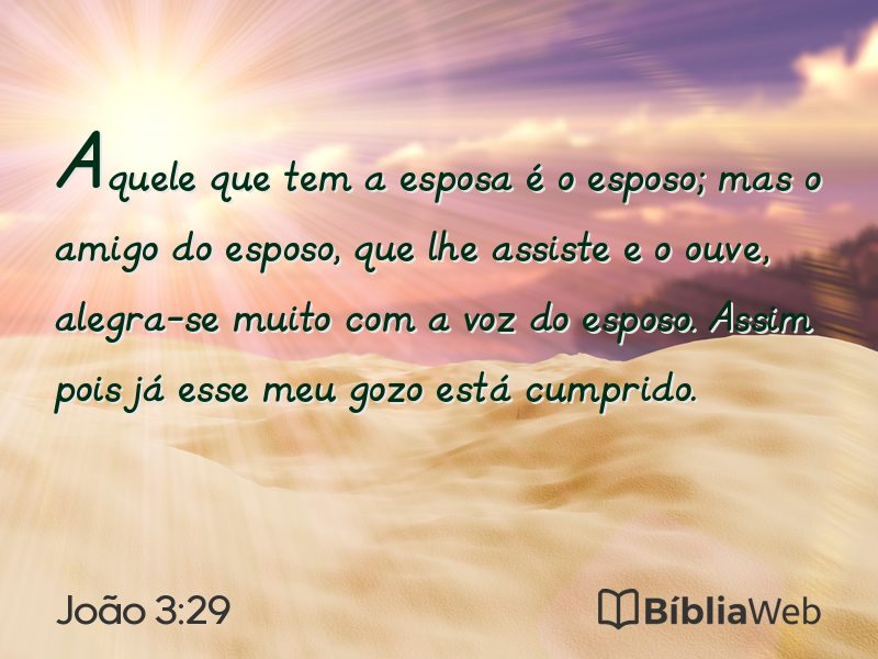 João 3:29 em imagem para compartilhar