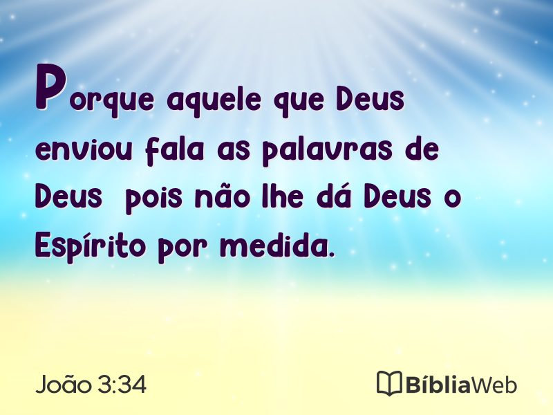 João 3:34 em imagem para compartilhar