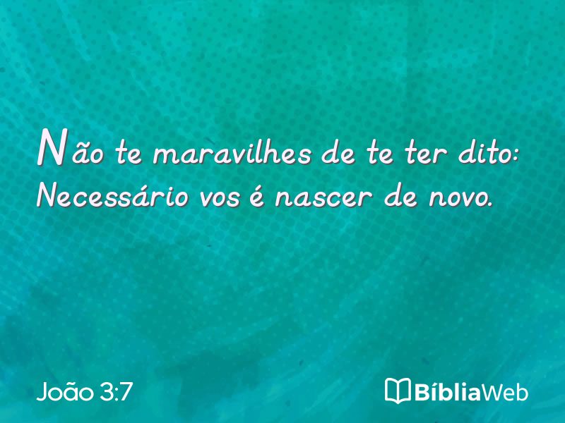 João 3:7 em imagem para compartilhar