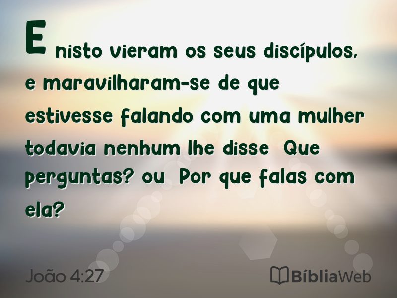 João 4:27 em imagem para compartilhar