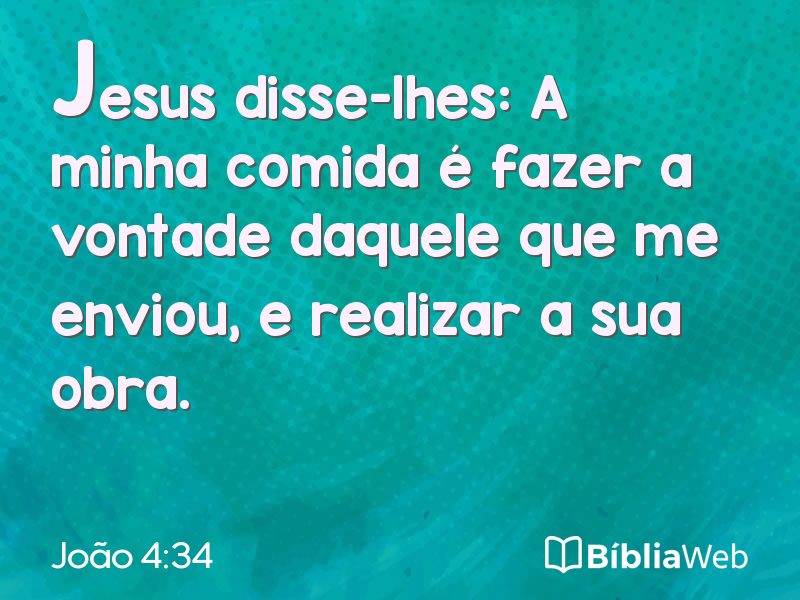 João 4:34 em imagem para compartilhar