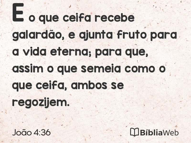 João 4:36 em imagem para compartilhar