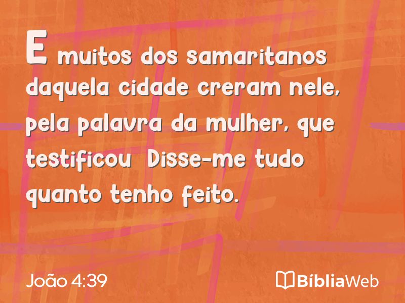João 4:39 em imagem para compartilhar