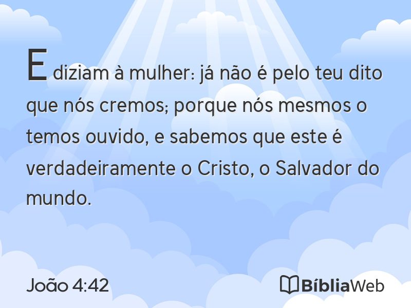 João 4:42 em imagem para compartilhar