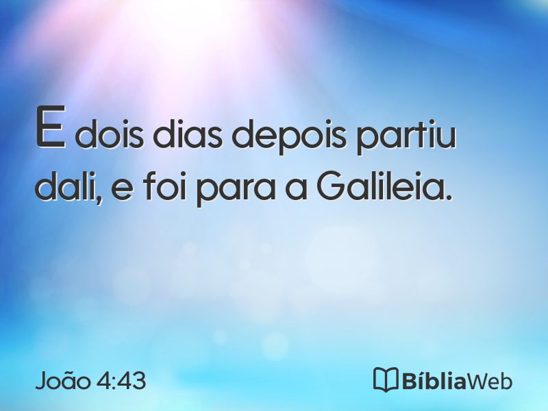 João 4:43 em imagem para compartilhar
