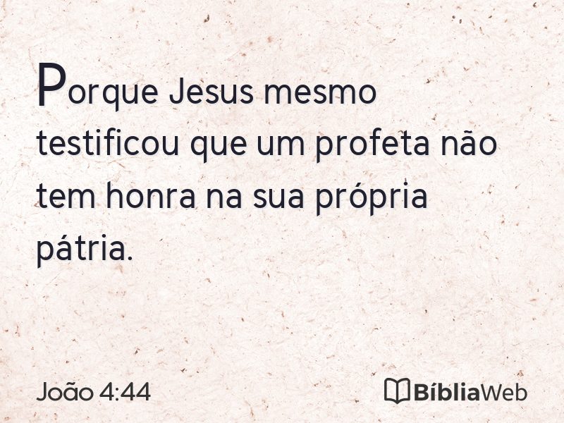João 4:44 em imagem para compartilhar