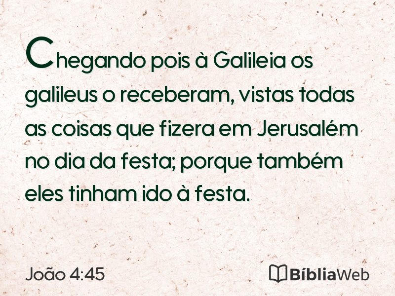 João 4:45 em imagem para compartilhar
