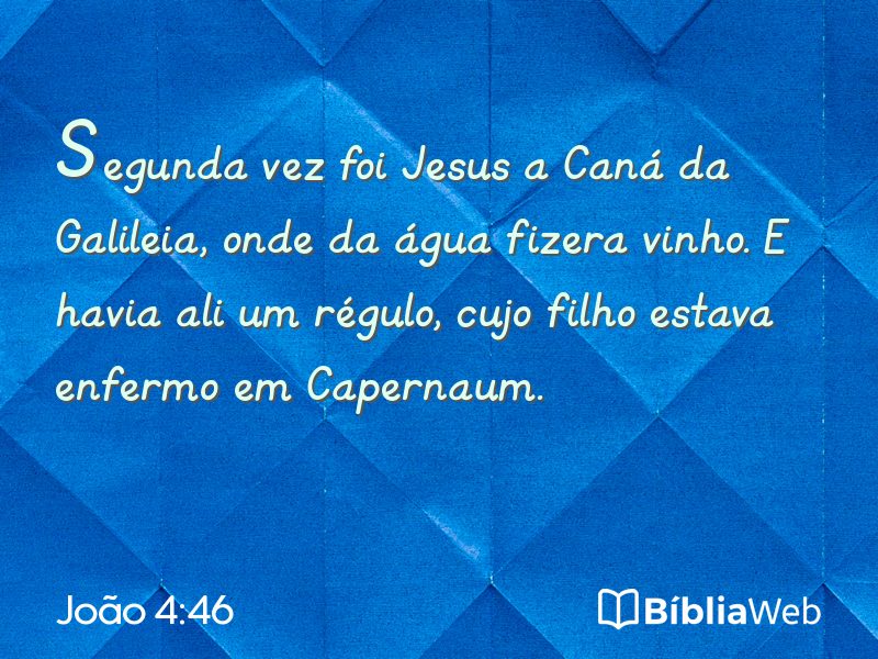 João 4:46 em imagem para compartilhar
