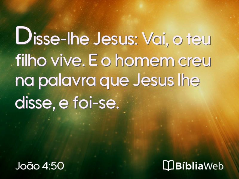 João 4:50 em imagem para compartilhar