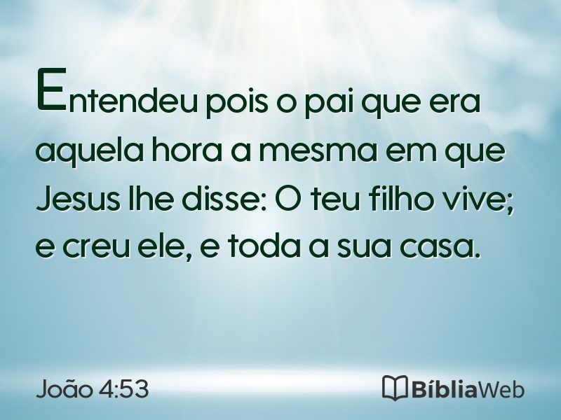 João 4:53 em imagem para compartilhar