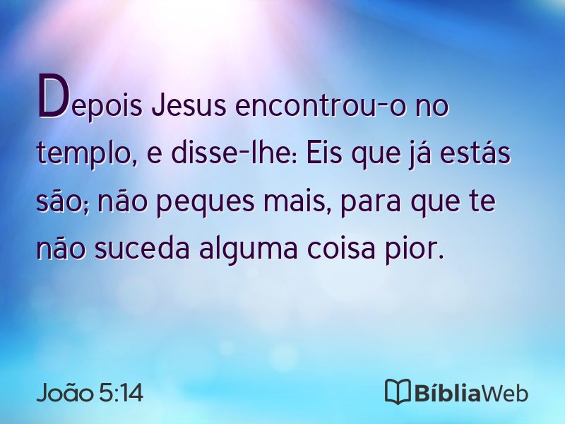 João 5:14 em imagem para compartilhar