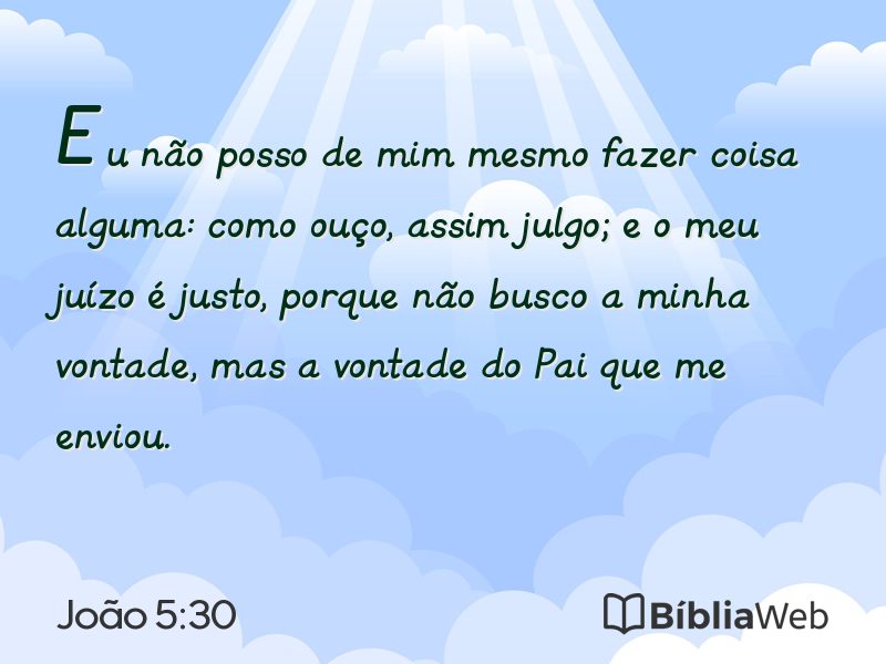João 5:30 em imagem para compartilhar