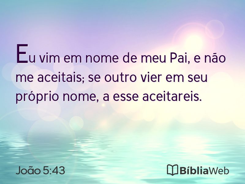 João 5:43 em imagem para compartilhar