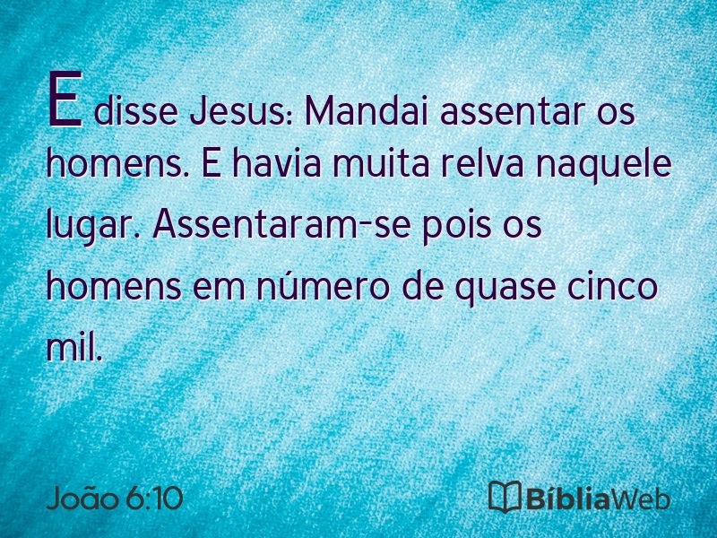 João 6:10 em imagem para compartilhar