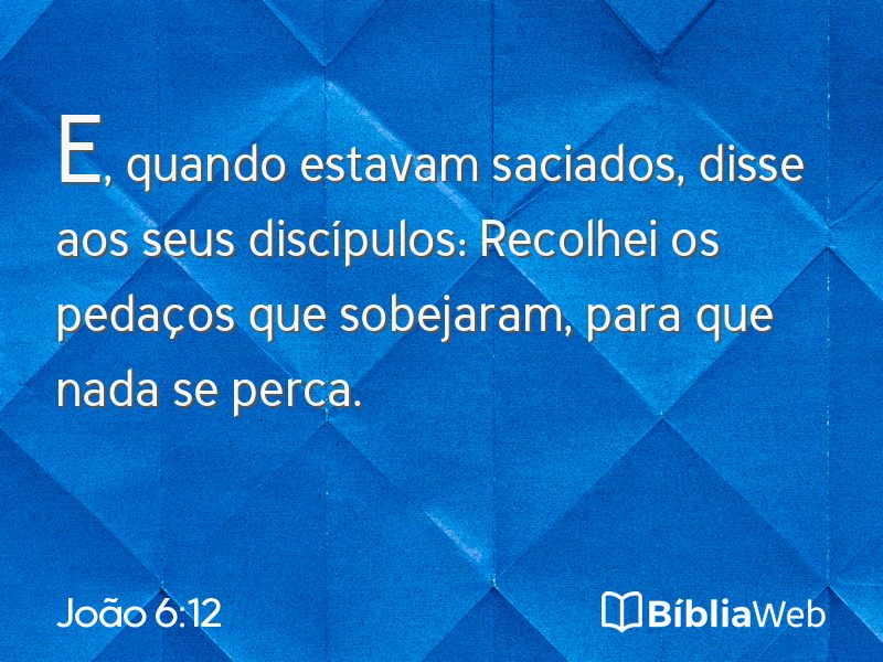 João 6:12 em imagem para compartilhar