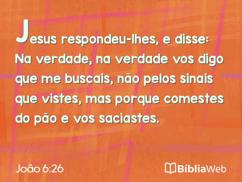 João 6:26 em imagem para compartilhar