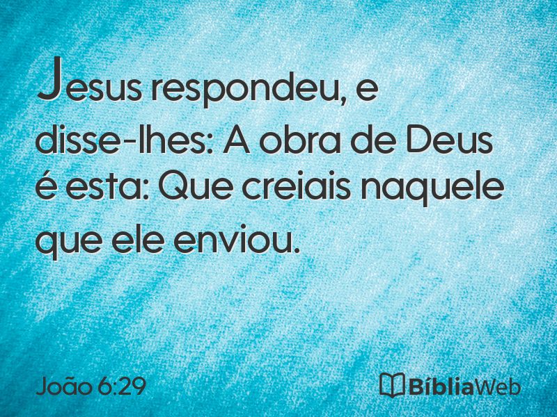 João 6:29 em imagem para compartilhar