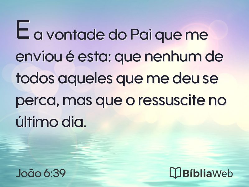 João 6:39 em imagem para compartilhar