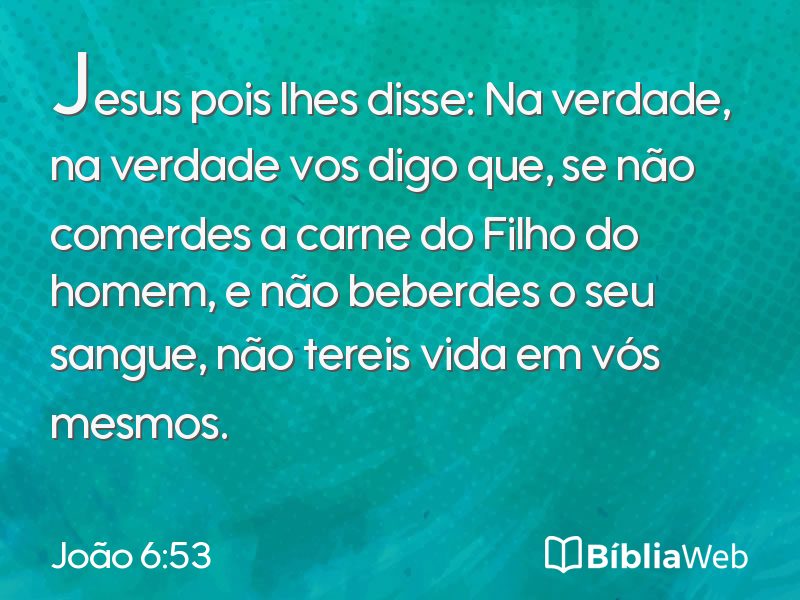 João 6:53 em imagem para compartilhar
