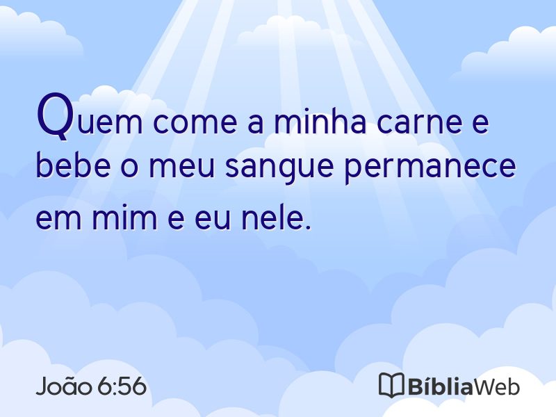 João 6:56 em imagem para compartilhar
