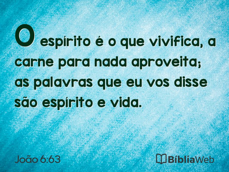 João 6:63 em imagem para compartilhar