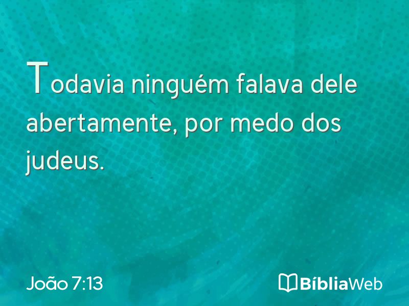 João 7:13 em imagem para compartilhar