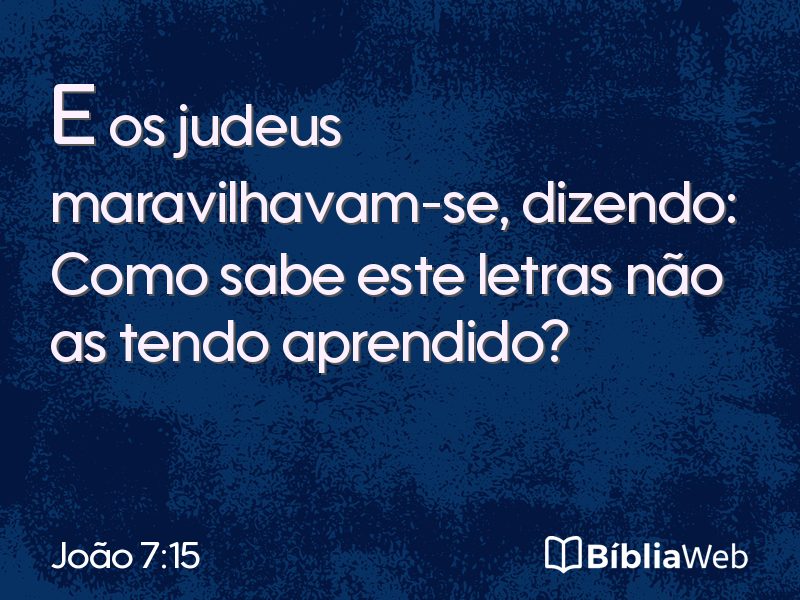 João 7:15 em imagem para compartilhar
