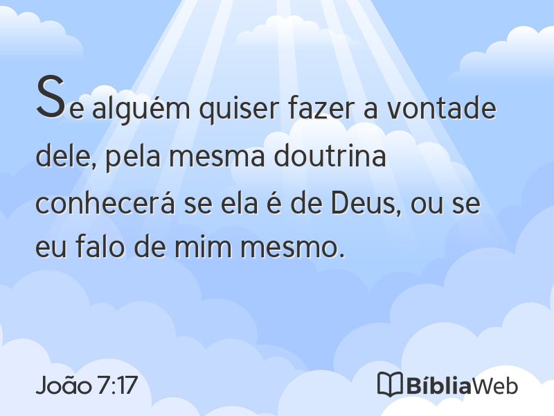 João 7:17 em imagem para compartilhar