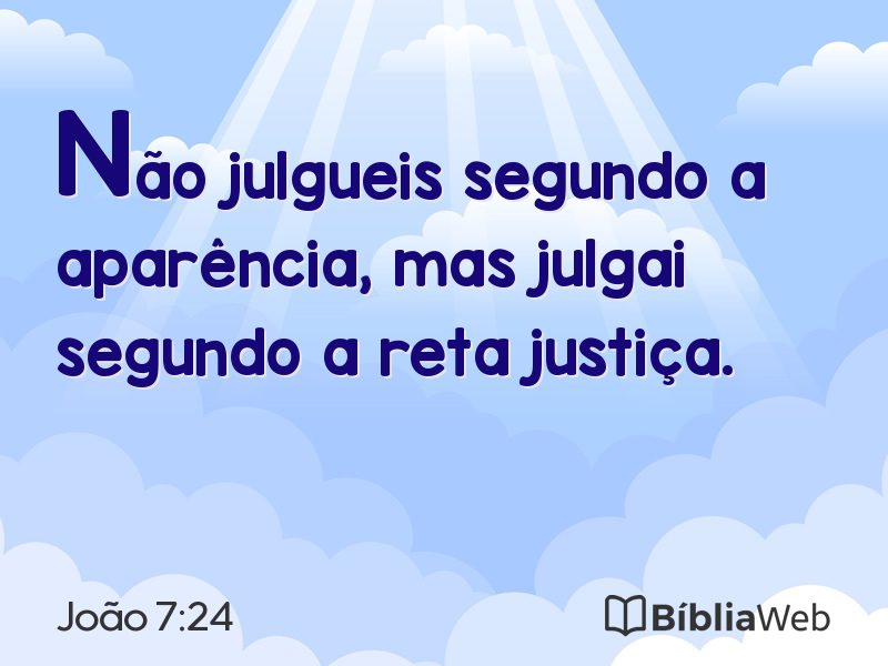 João 7:24 em imagem para compartilhar
