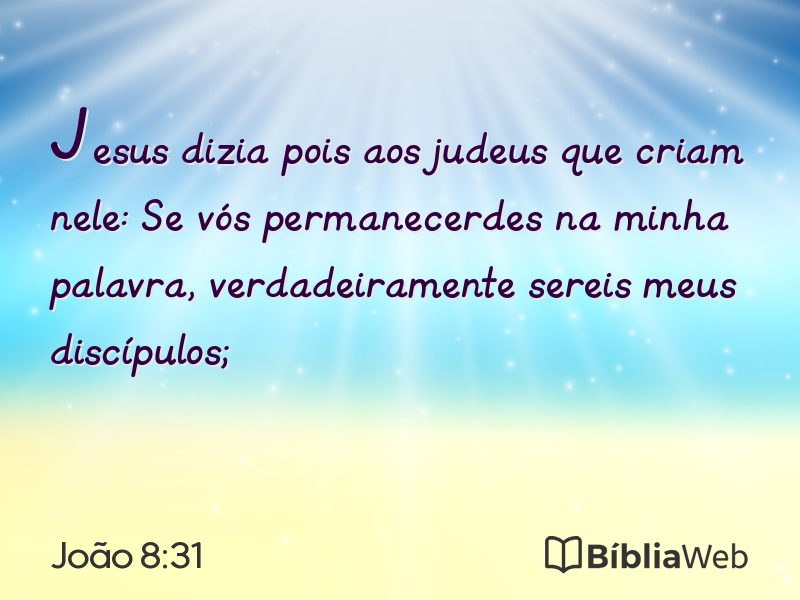 João 8:31 em imagem para compartilhar