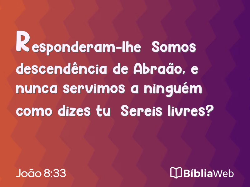João 8:33 em imagem para compartilhar