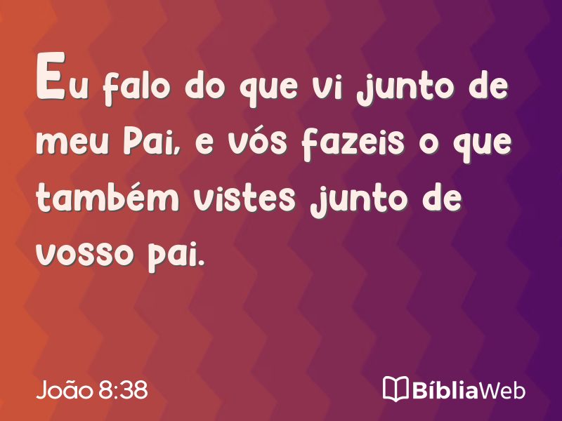 João 8:38 em imagem para compartilhar