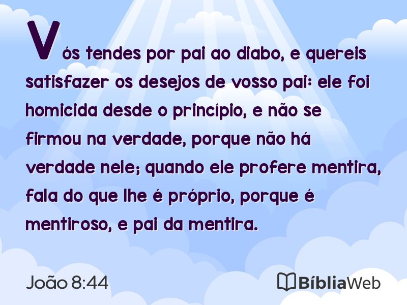 João 8:44 em imagem para compartilhar