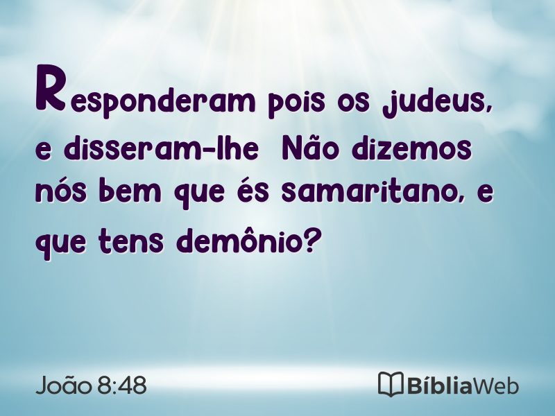 João 8:48 em imagem para compartilhar