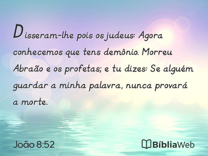 João 8:52 em imagem para compartilhar