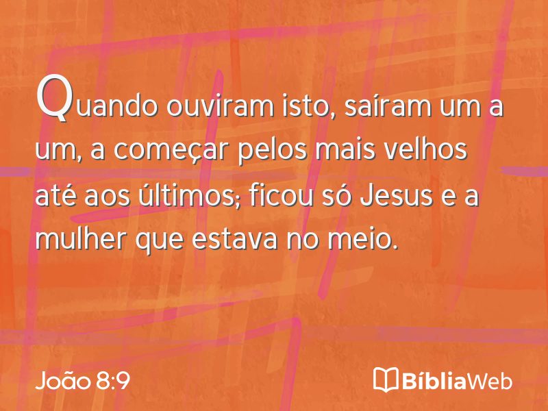 João 8:9 em imagem para compartilhar