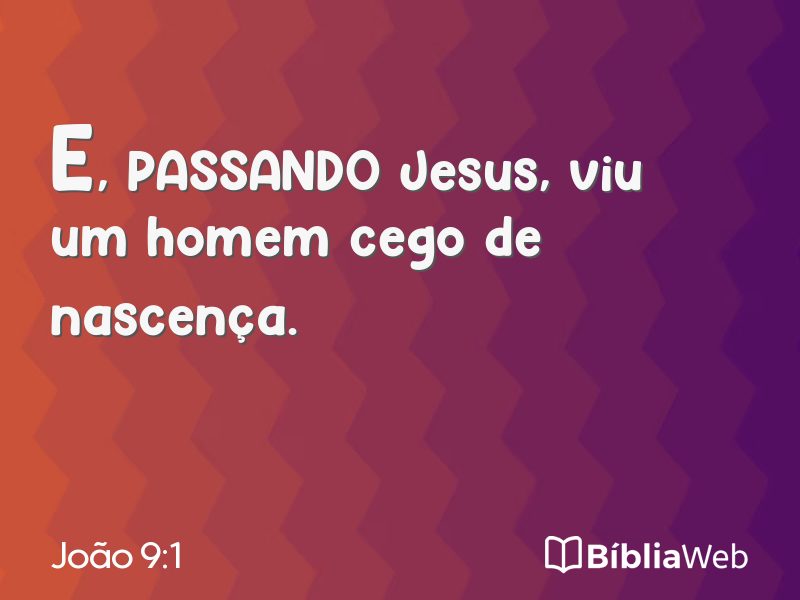 João 9:1 em imagem para compartilhar